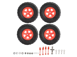 4 Pneus De Rc E Rodas Para Caminhão Curto De Rc Pneus Para Traxxas Slash 1/10 Carro Rc Vermelho