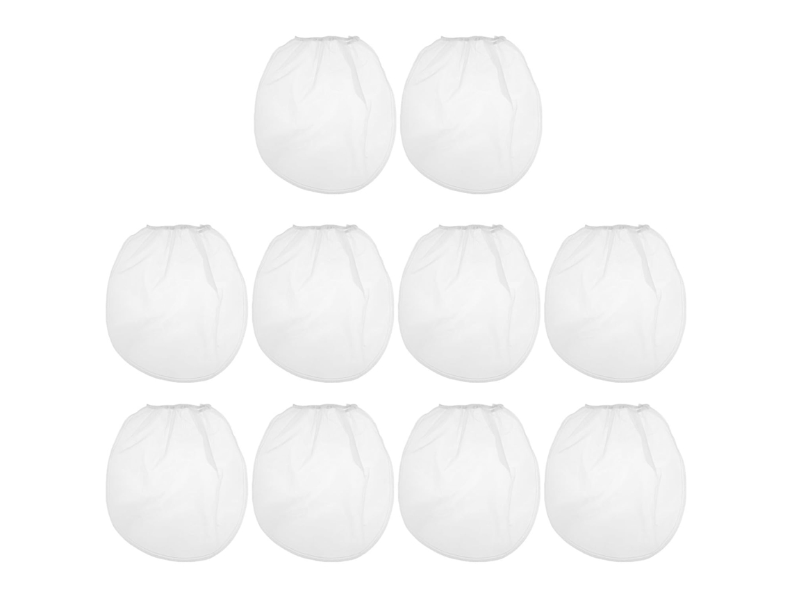 Conjunto de 10 Sacos Filtrantes Malha Branca, Feitos Poliéster e Náilon, com Boa Capacidade CHABERLU