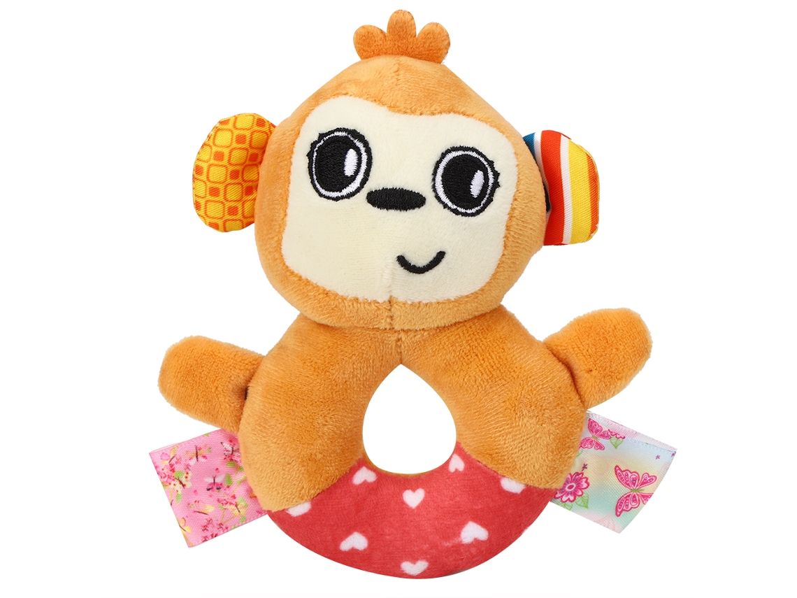 Mali brinquedo de Pelúcia com Sino Macaco para Bebê Acalmador Educativo Toddler