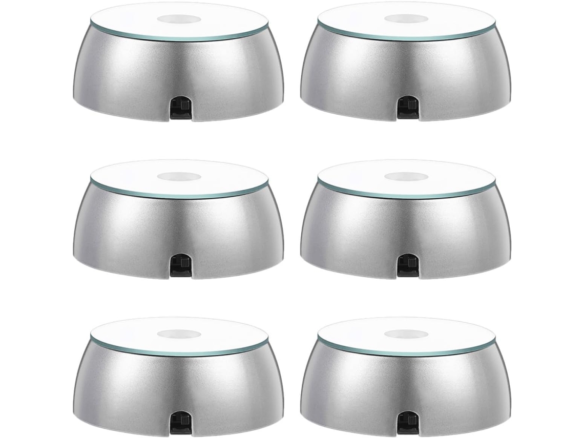 Redonda Prateada Led Design Cristal Iluminação Colorida Feita Plástico Delicado Ideal Decoração Presentes GOKOCO