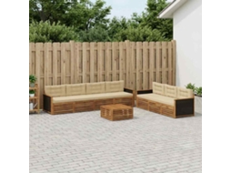Vidaxl Conjunto De Sofás Para Exterior 8 Unid. Natural E Bege