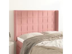 Vidaxl Cabeceira Cama C/ Abas Veludo 147x16x118/128 Cm Rosa