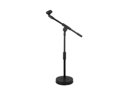 Um Suporte De Mesa Para Microfone, Com Altura Ajustável, Base E Braço Articulado.
