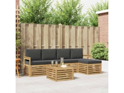 Vidaxl Conjunto De Sofás Para Exterior 6 Pcs Branco E Antracite