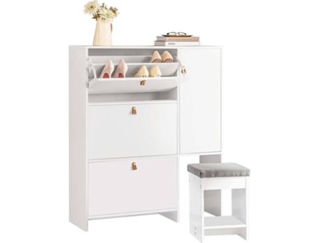 Sapateira SOBUY (Branco - 95x30x113 cm)