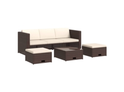 Garden Sofa Set, Garden Sofa Sets Vidaxl Marrom Rattan / Vime (n/a)