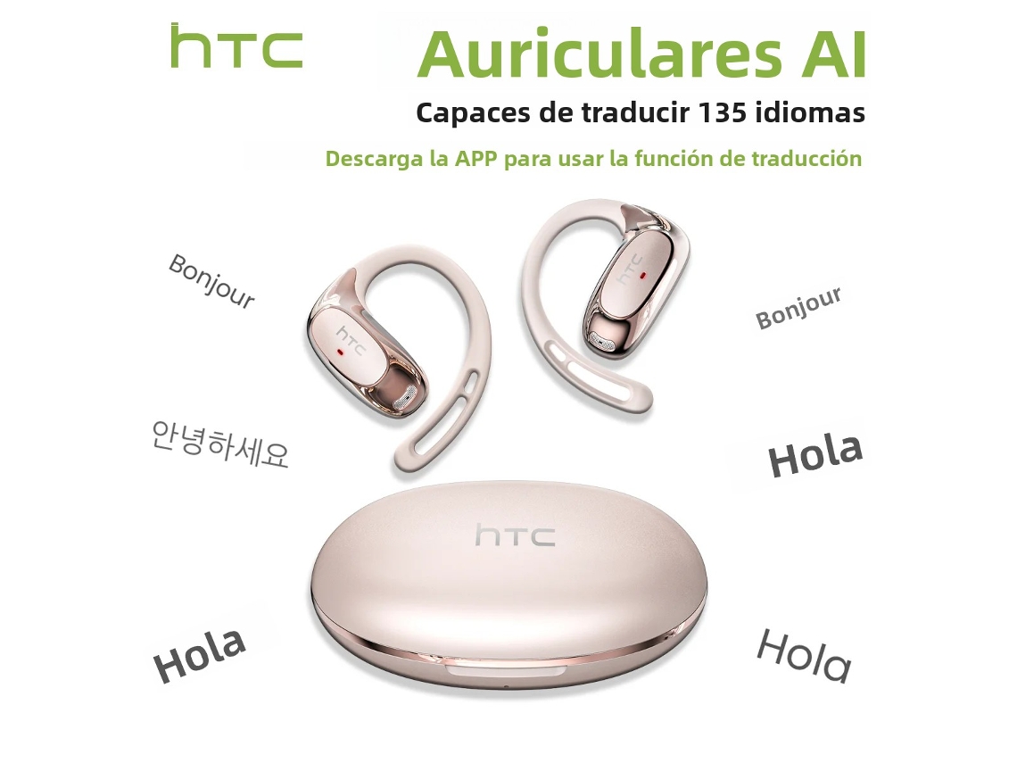 (rosa) Fones De Ouvido Esportivos Bluetooth Com Tradução Por Ia E Microfone, Adequados Para Orelhas Com Formato Anatômico.