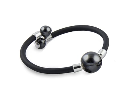 Pulseira Portopetro Preta Oh Xi19 R78z Para Mulheres Pérolas de Maiorca