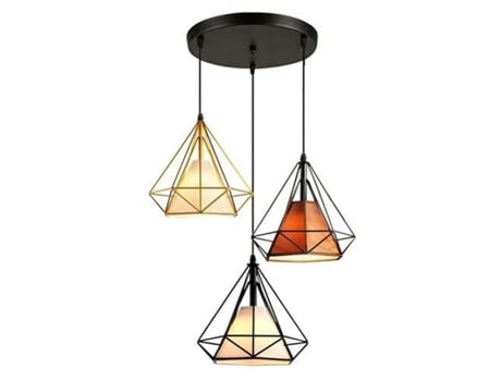 Luminária pendente estilo Instagram nórdico com 3 discos e luz quente