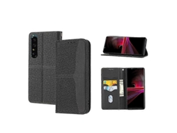 Capa De Celular De Couro Sintético Com Textura Trançada E Costura Magnética Para Sony Xperia 1 Iv