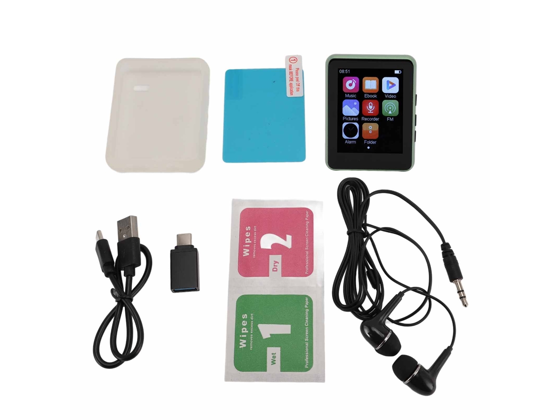 Aetheria reprodutor Mp3 Portátil com Alto falante Tela Touch 2,4 Polegadas Hifi Som Sem Perdas 128gb Verde