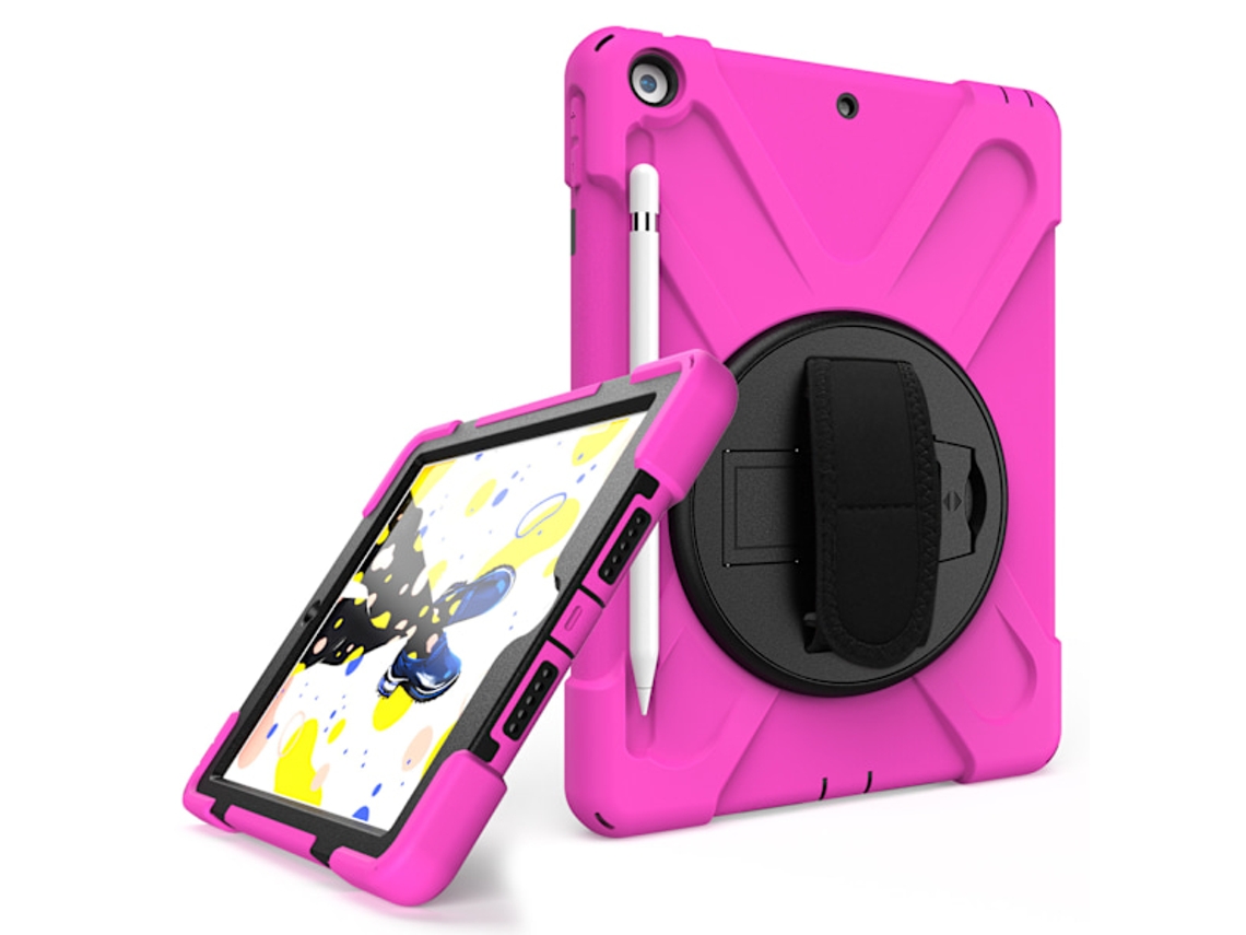 Capa Para Ipad 10.2 De 9ª, 8ª E 7ª Ger., Resistente E Protetora Para Crianças, Com Porta-caneta, Alça De Mão E De Ombro.