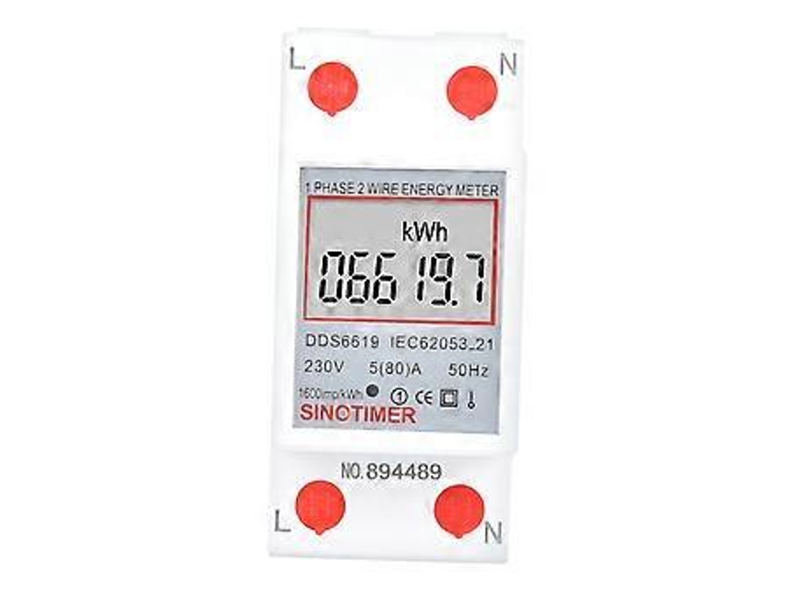 Medidor de eletricidade monofásico multifuncional Brilvibera DDS6619 007, 2 polos, 230 V