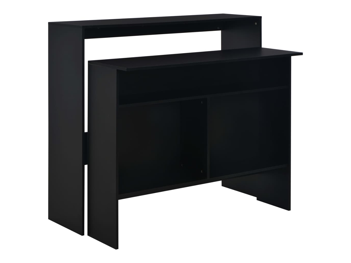 Vidaxl Mesa De Bar Com 2 Tampos Preto 130x40x120 Cm