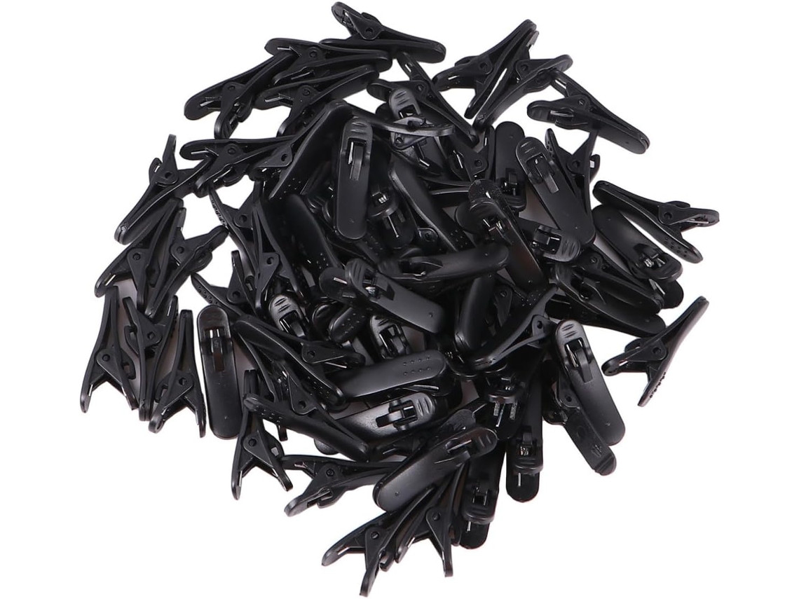 100 Presilhas De Plástico Pretas Tipo Jacaré Para Cabos De Mp3 E Fones De Ouvido, Fixação Segura Do Cabo, Prática