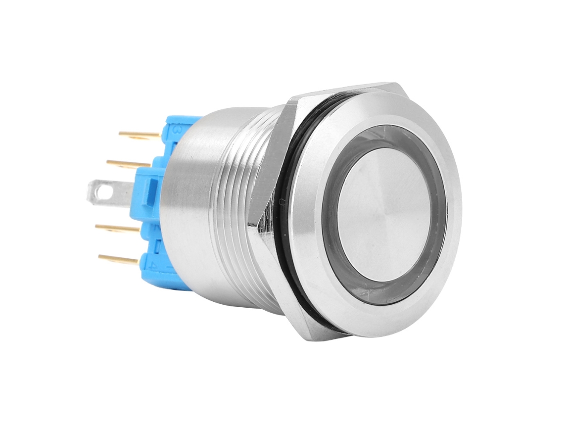 Interruptor de Botão de Aço Inox com Luz Indicadora