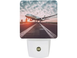 Luminária Noturna De Parede Com Plugue, Sensor Crepuscular, Luz Led Branca Quente, Lâmpada De Baixo Consumo Quarto
