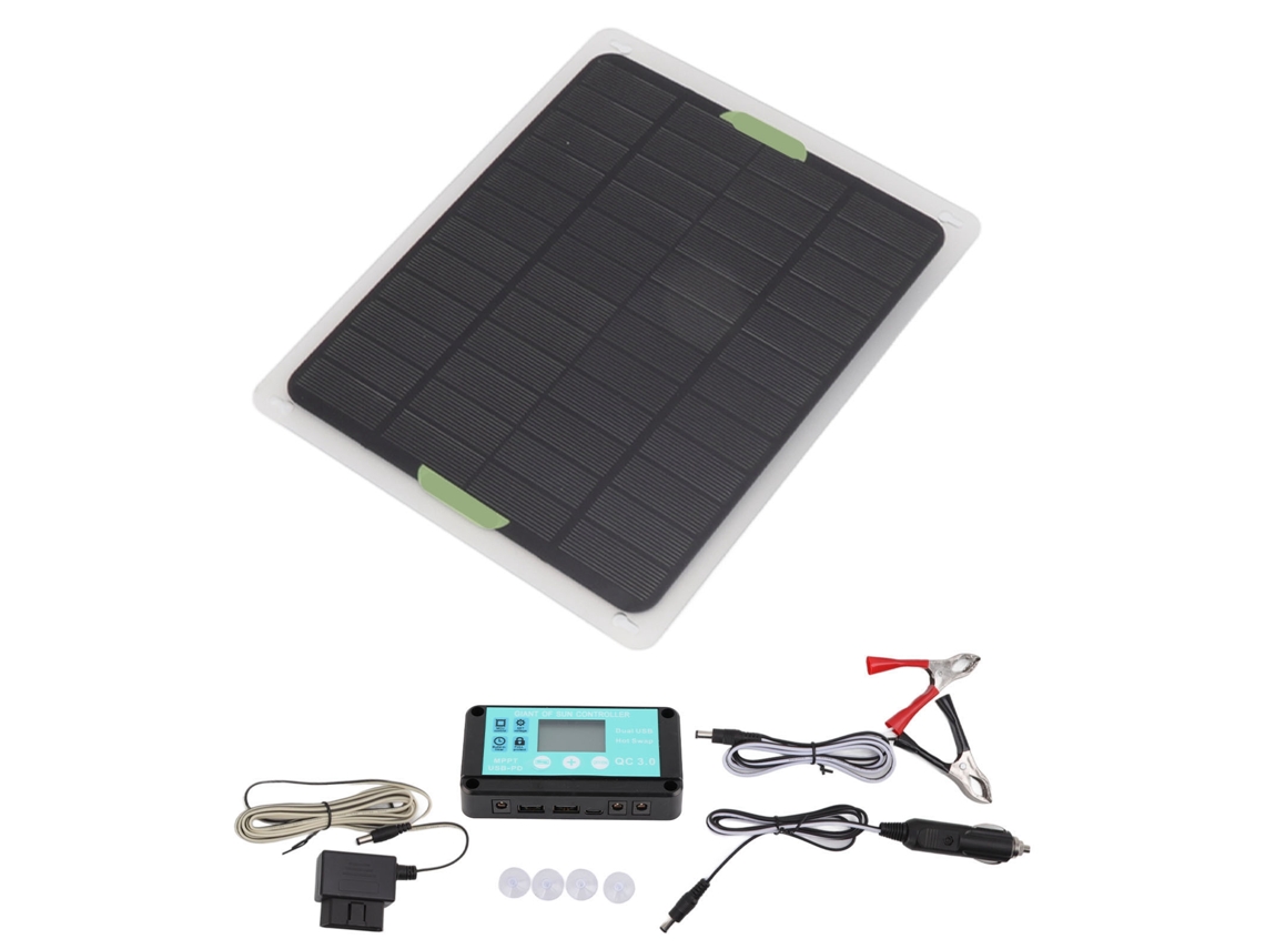 Painel Solar De Silício Monocristalino De 5w (com Portas Usb Duplas Estabilizadas De 18v, Compatível Com Controladores Mppt De 50a)