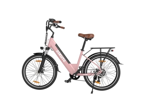 C100 Bicicleta Elétrica Motor 250w Bateria 36v10.4ah Rodas 26x1.75 Freios Mecânicos Rosa Eskute