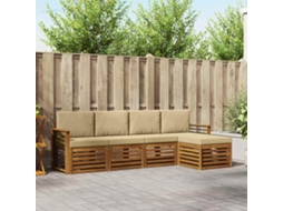 Vidaxl Conjunto De Sofás Para Exterior 5 Unid. Natural E Bege