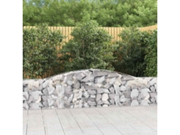 Vidaxl Cestos Gabião Arqueados 4 Pcs 400x30x60/80 Cm Ferro Galvanizado