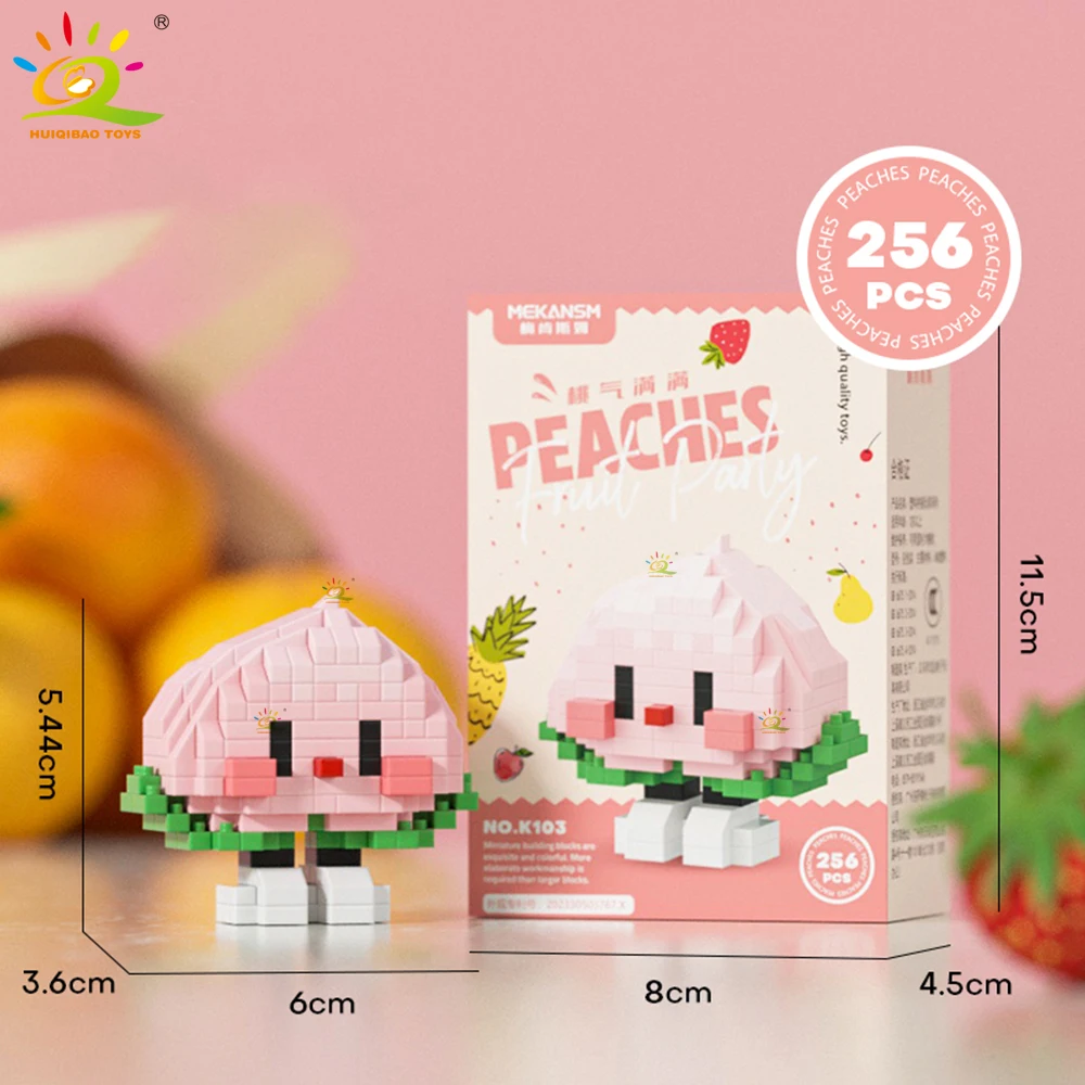 Miniaturas de blocos de montar de frutas macias e deliciosas