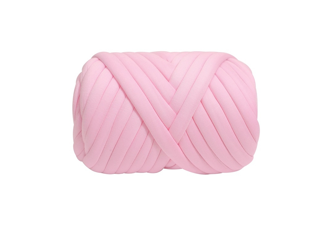 500g/26m Fio Grosso Para Tricô Manual Com Braço Para Crochê Fio De Algodão Com Enchimento Respirável Fio Tubular Quente Aquaforge (rosa)