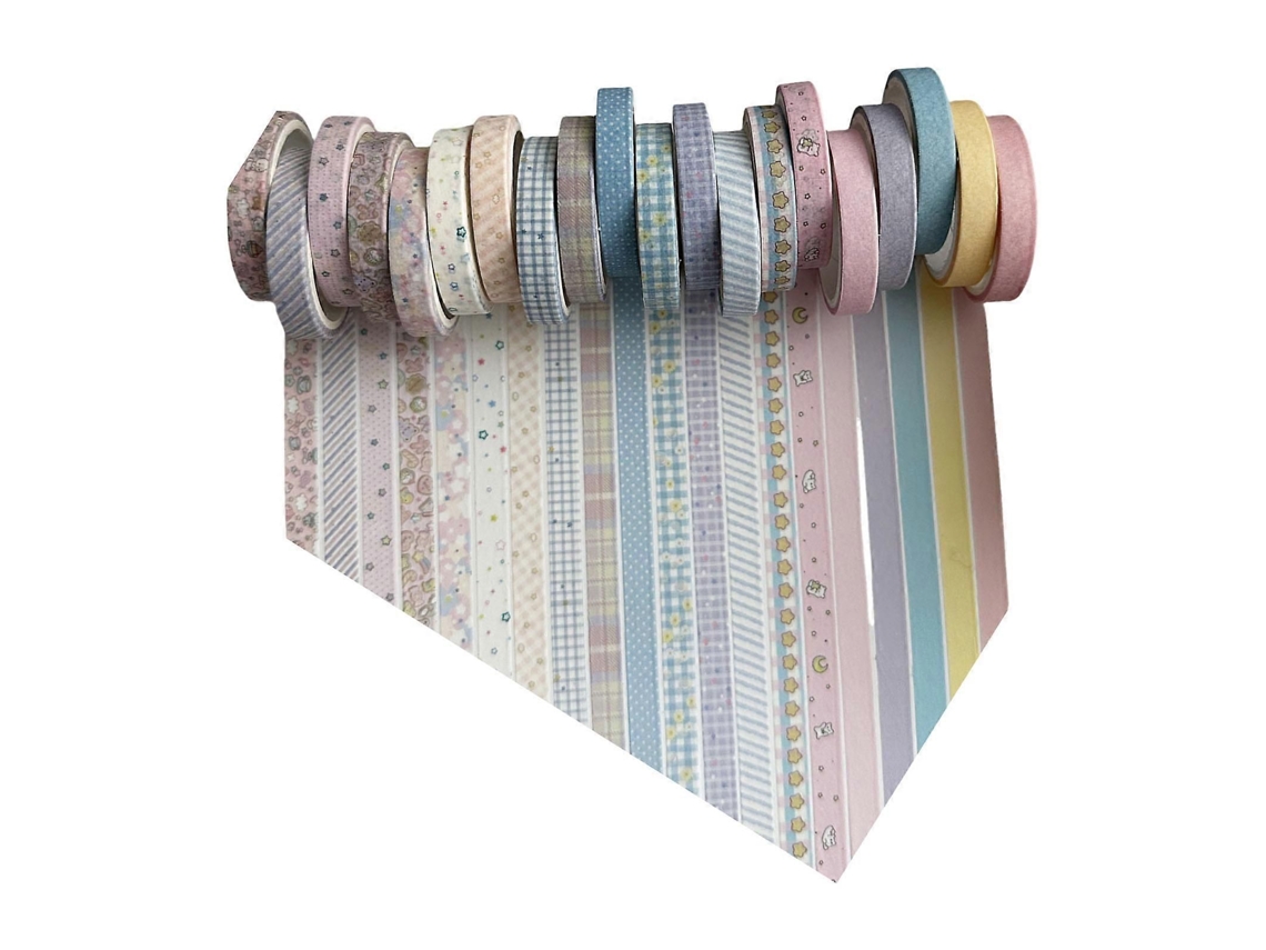 20 Rolos de Fita Washis Retrô, Decorativa, Adesiva Manual, para Artistas, Sc Rapbooking e Decoração, Mult GOKOCO