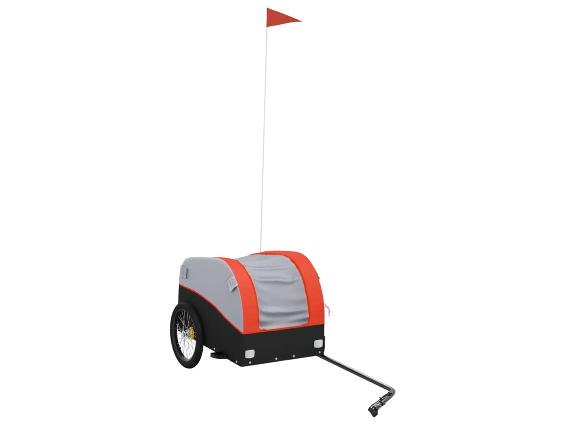 Reboque para bicicleta VIDAXL ferro preto e laranja (30 kg)