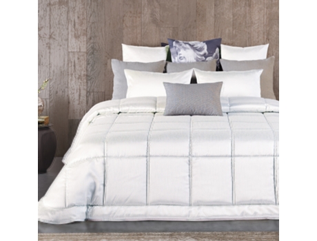 Colcha POTASSIO 250x260cm Perola com 2 Almofadas — 100% Poliéster