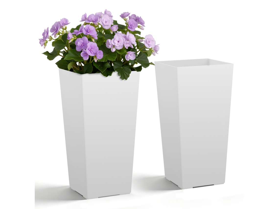 Vasos Altos Para Plantas Vevor, 550 Mm, 2 Unidades, Cónicos E Quadrados, Para Jardim