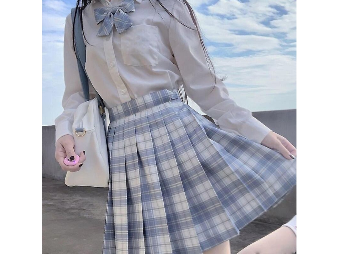 2026-saia Plisada Uniforme Escolar Japonesa Mulher Cintura Alta A-line Tartan Uniformes Jk Nowcos S Chuva