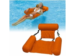 Rede Inflável Para Piscina, Assento Flutuante Dobrável E Versátil, Portátil, Para Uso Interno E Externo, Na Cor Laranja.