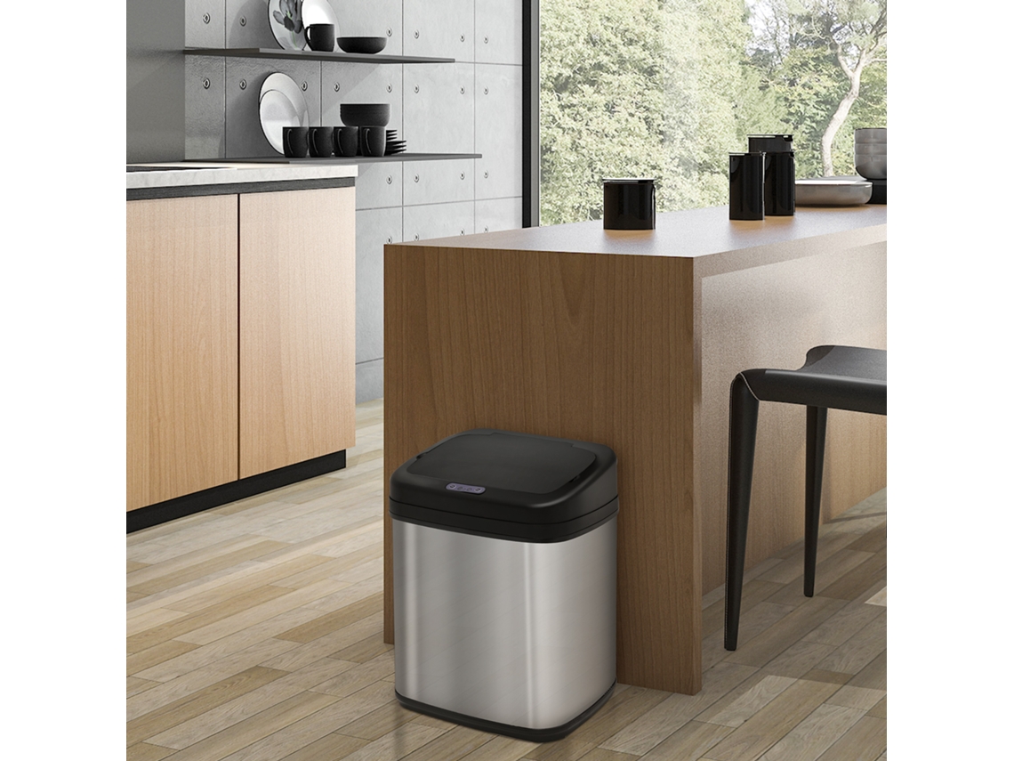 Sensor Trash Can 20l Stainless Steel Automatic Trash Can With Motion Sensor, Inner Bin 33 X 25 X 42.5 Cm Silver + Black