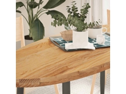 Vidaxl Tampo De Mesa 140x60x4 Cm Carvalho Maciça Oval Castanho-claro