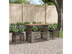 Vidaxl Conjunto De Jantar Para Jardim 4 Unid. Cinza E Cinza Escuro