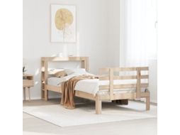 Vidaxl Estrutura De Cama Com Cabeceira 75x190 Cm Pinho Maciço