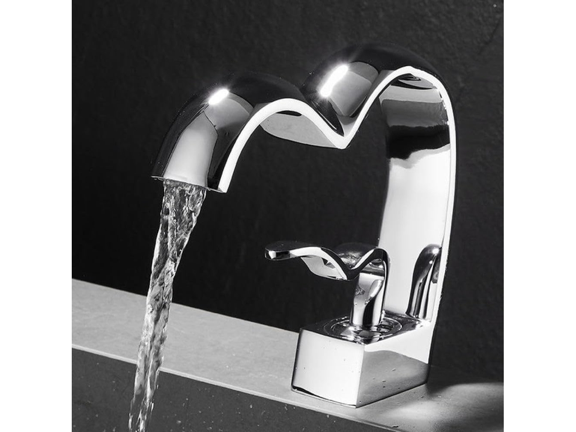 Torneira De Latão, Torneiras De Banheiro Tipo Cascata Para Pias De Água Quente E Fria.