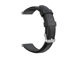 Pulseira De Couro Bezerro Com Cera Óleo, Compatível Garmin Forerunner 245, Preta, Acabamento Moderno