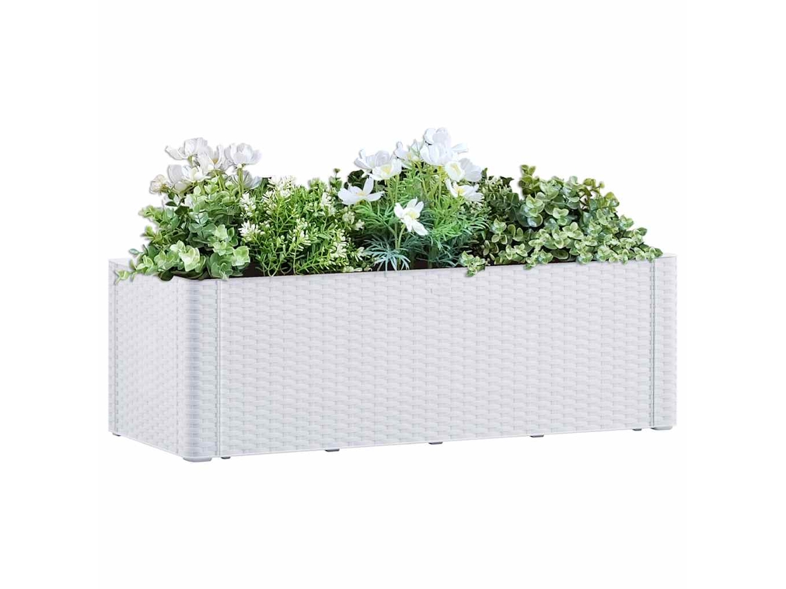 Vidaxl Vaso/floreira C/ Sistema Rega Automática 100x43x33 Cm Branco