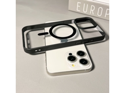 Capa Magnética Transparente Preta Para Iphone 17 Pro