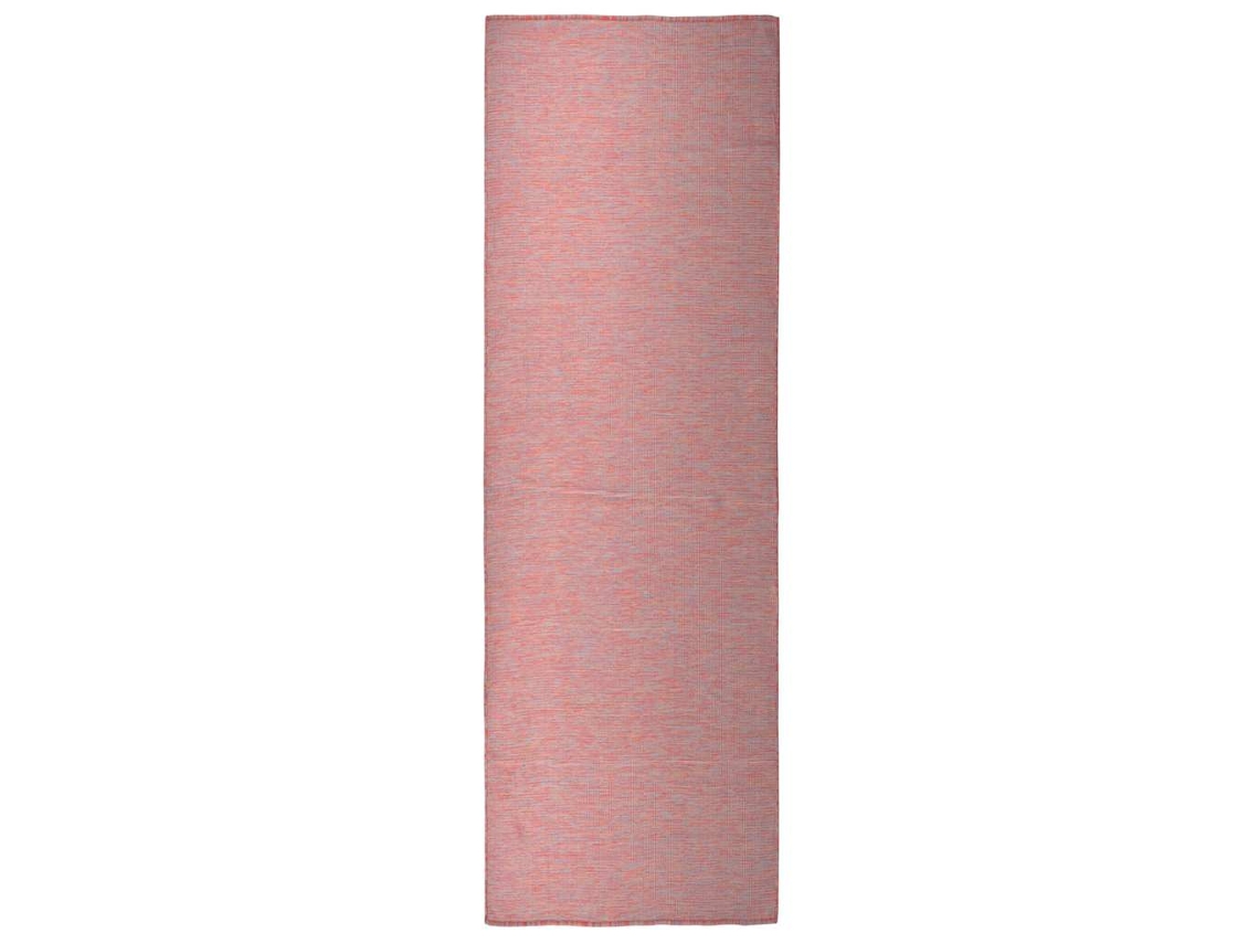 Vidaxl Tapete De Tecido Plano Para Exterior 80x250 Cm Vermelho