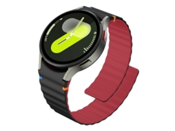 Pulseira De Silicone Magnética Com Textura Ondulada E Costurada Para Samsung Galaxy Watch 7 / 6 / 5 / 4