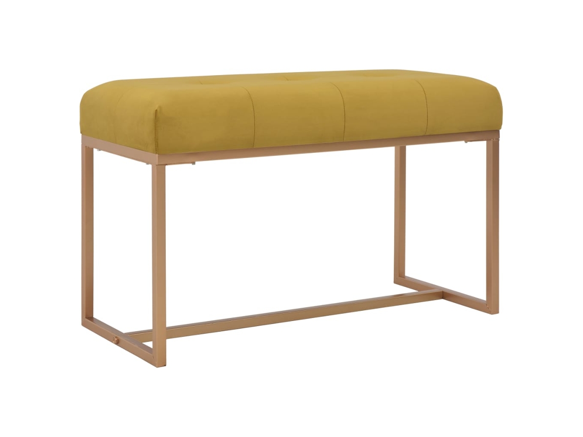 Vidaxl Banco 80 Cm Veludo Mostarda