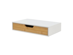 Prateleira de Parede Bokn [EN.CASA] com Gaveta Até 5 kg Bambu 40 X 24 X 8 Cm Branco e Natural