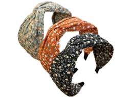 Conjunto de 3 faixas de cabelo com estampas variadas e nó, moda adulta ZYBLSSBB