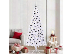 Vidaxl Árvore De Natal Artificial Com 300 Leds Branco 210 Cm Pvc E Aço