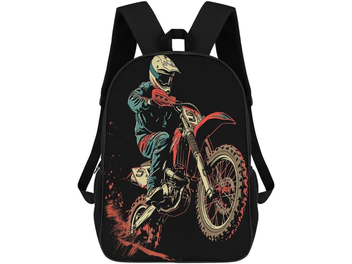 Mochila Motocross Infantil Para Meninos Meninas, Escolar O Ensino Fundamental, Perfeita Volta Aulas,