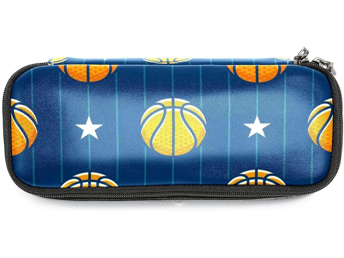Estojo Lápis Com Estampa De Estrela Do Basquete, Azul Marinho, Grande Capacidade, Marcadores, Organizador De