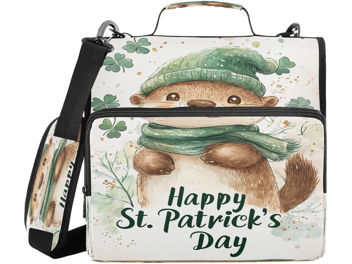Organizador Escolar Otter St para Macarrão com 3 Anéis e Zíper, 8cm 1,5 Polegadas, Alça e Bolsa com Zíper - Ideal para Organização Escolar